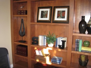 staging bookshelves